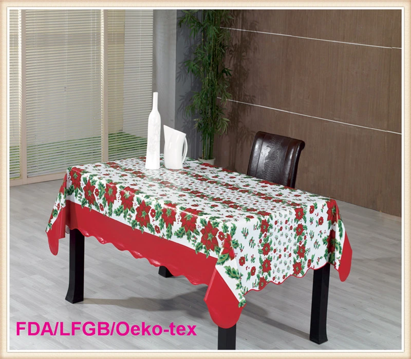 PVC Printed Tablecloth with Christmas Style (TJ0760)