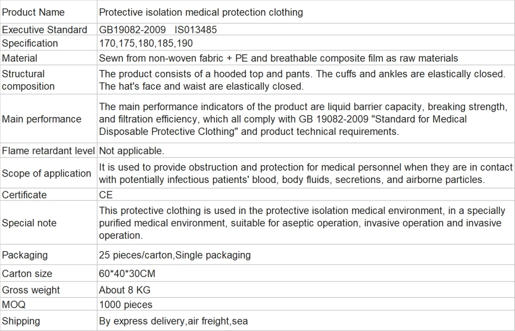 Durable Breathable Isolation Gown Protective Clothing Personal Protection Siamese Trousers Factory Direct Sale