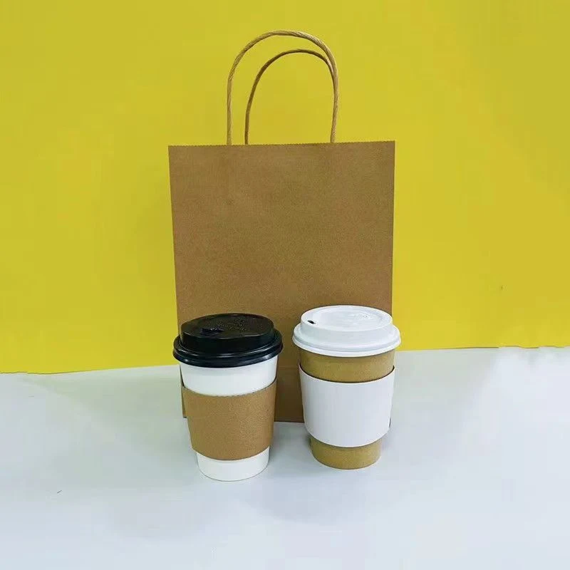 Disposable Insulated Corrugated Sleeve 12oz Ripple Wall Paper Cup for Drink, Hot Coffee Cups