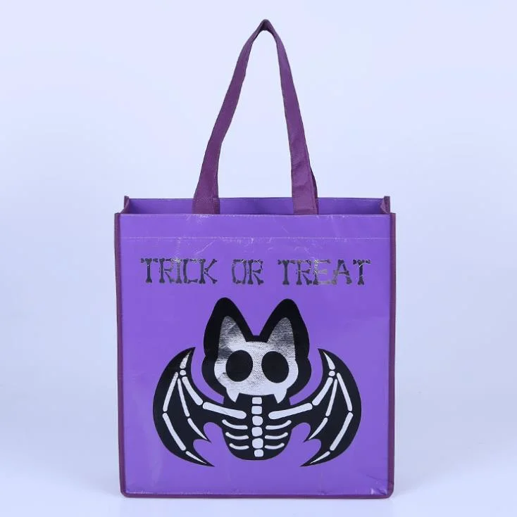 Reusable Halloween Non-Woven Candy Bags Trick or Treat Gift Tote Bags with Handle Shopping Bags