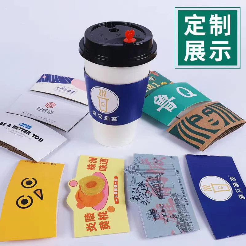 Disposable Insulated Corrugated Sleeve 12oz Ripple Wall Paper Cup for Drink, Hot Coffee Cups