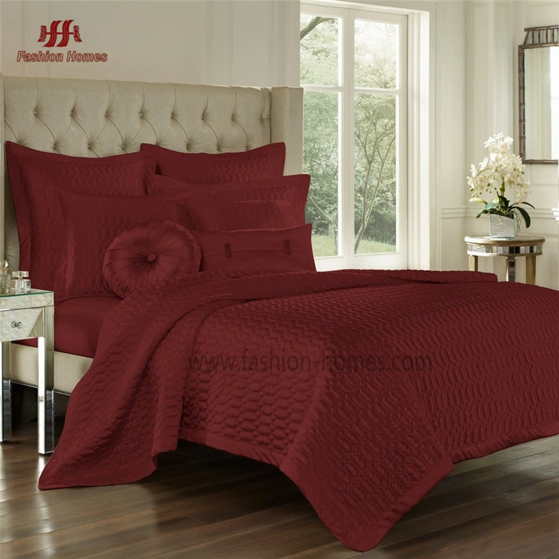 High-End Quilt 100% Poly Silk Bedspread Satin Embroidery Bedspread