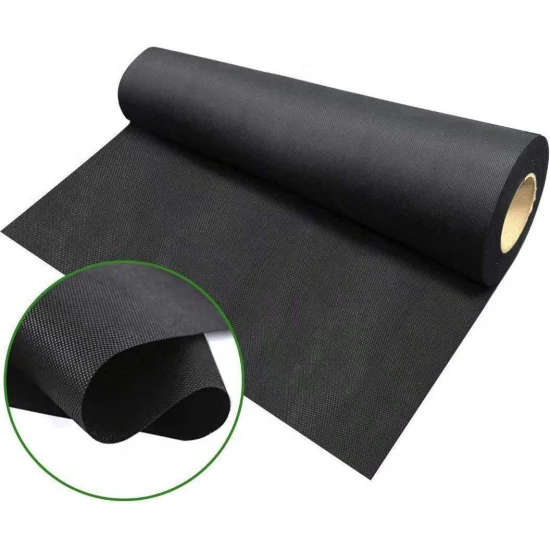 100% Virgen PP Material 70GSM Tela impermeable negra Respirable Tela no tejida para agricultura
