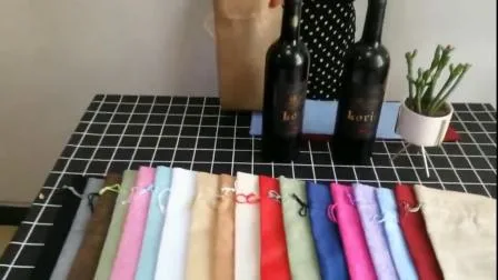 Bolsa de embalaje de champán de vino de boda de arpillera de yute de moda
