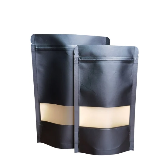 Bolsa de embalaje de pie con cierre de cremallera biodegradable impresa personalizada, bolsa de papel Kraft impermeable con cremallera para granos de café, té, alimentos para mascotas