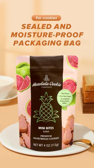 Embalaje de plástico Mylar personalizado, bolsa con cremallera de papel de aluminio reciclable, bolsas de envasado de alimentos para café, té, nueces, galletas