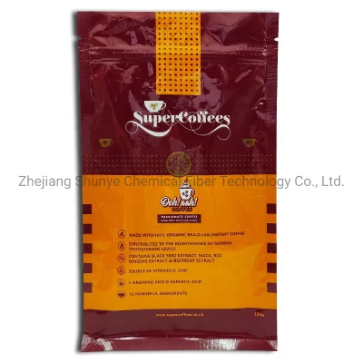 Impresión personalizada café de fondo plano/bolsa de embalaje de granos de café bolsa de café de plástico