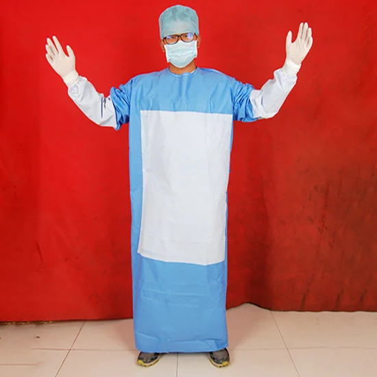 Fabricante de batas quirúrgicas no tejidas para médico, enfermera, suministro, ropa de hospital estándar estéril desechable